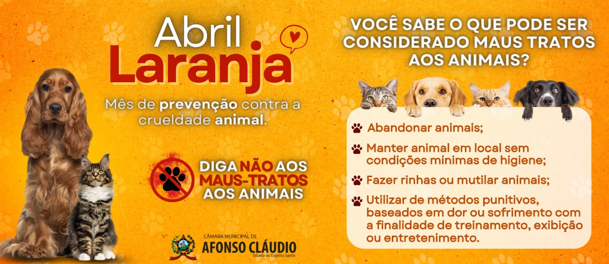 Abril Laranja: Mês da Prevenção Contra a Crueldade Animal