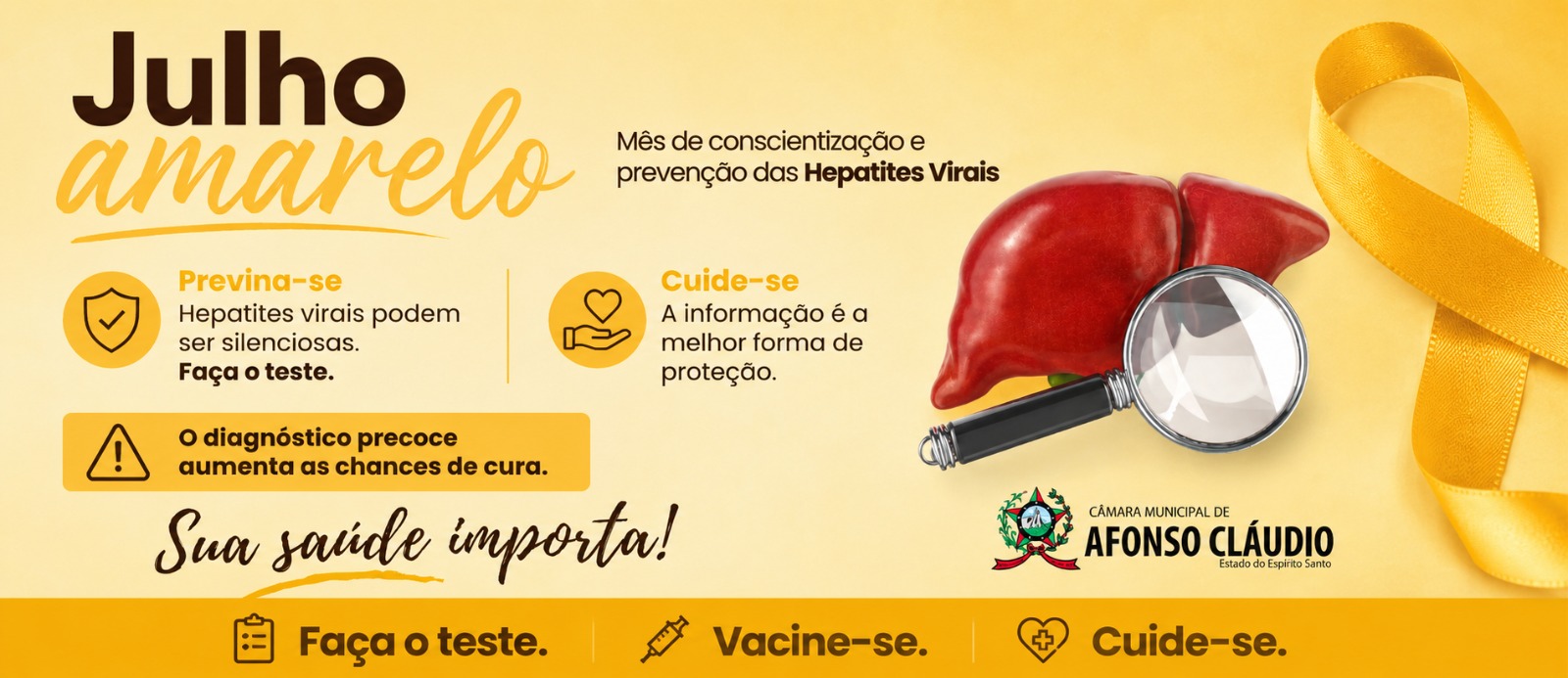 Julho Amarelo - Mês de Conscientização e Prevenção das Hepatites Virais