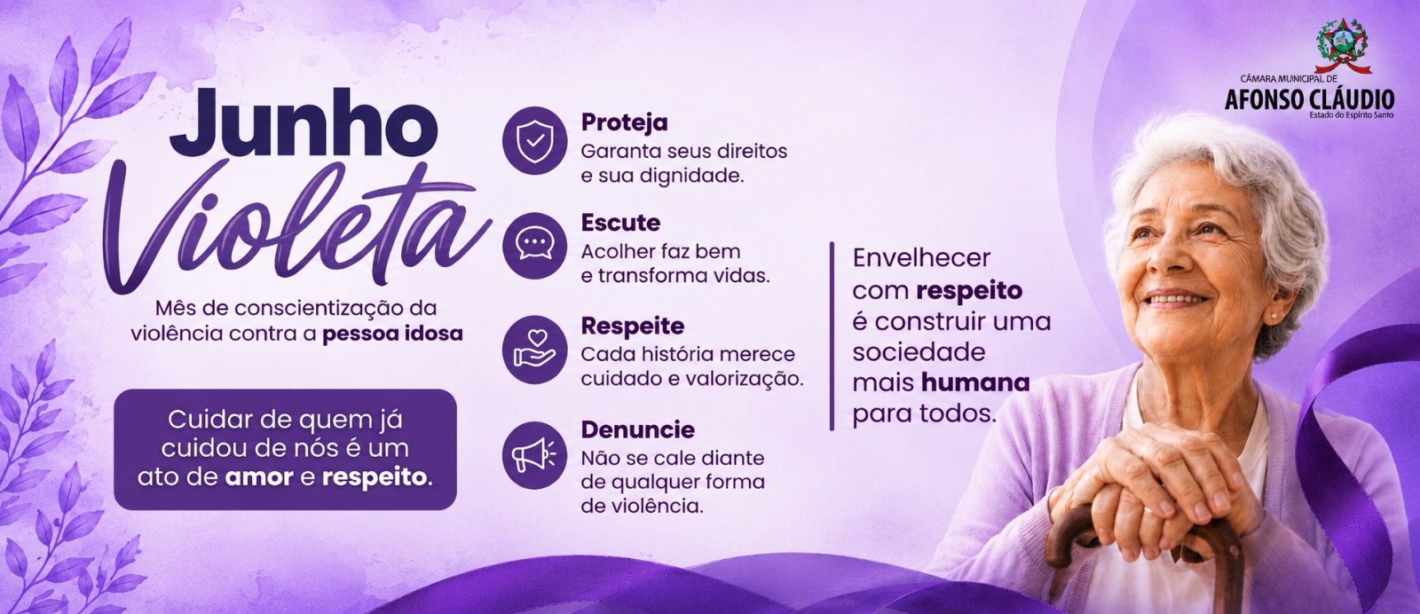 Junho Violeta - Mês de Conscientização da Violência Contra a Pessoa Idosa