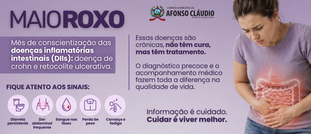 Maio Roxo - Mês de Conscientização sobre as Doenças Inflamatórias Intestinais