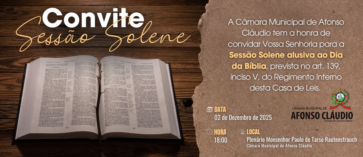 Sessão Solene Alusiva ao Dia da Bíblia